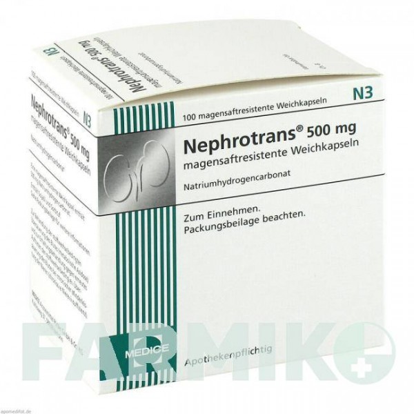 НЕФРОТРАНС (NEPHROTRANS) капсули 100 шт - Гідрокарбонат натрію MEDICE PUTTER