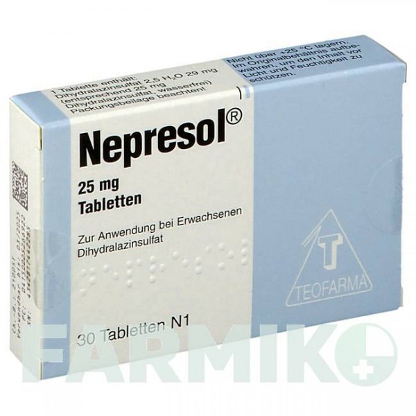 НЕПРЕСОЛ (NEPRESOL) таблетки 30 шт - Дигидралазин TEOFARMA