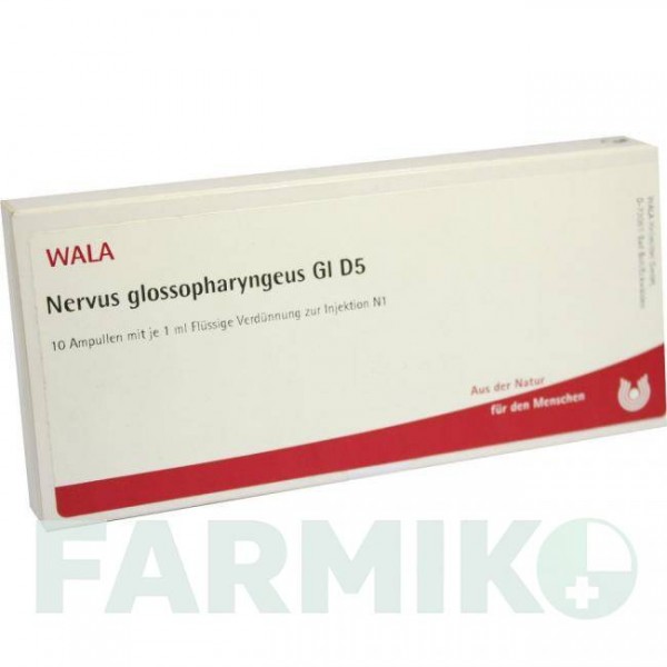 НЕРВУС ГЛОССОФАРИНГЕУС (NERVUS GLOSSOPHARYNGEUS) D 5 ампулы 10x1 мл - Гомеопатия WALA HEILMITTEL