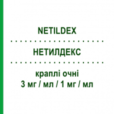 НЕТИЛДЕКС (NETILDEX) 3 мг/мл/1 мг/мл краплі очні 5 мл - Дексаметазон, Антибіотик FARMA 1000