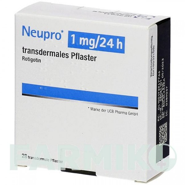 НЬЮПРО (NEUPRO) 1 мг/24 ч пластырь 28 шт - Ротиготин EMRA-MED
