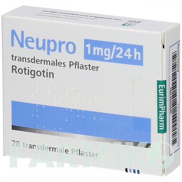 НЬЮПРО (NEUPRO) 1 мг/24 ч пластырь 28 шт - Ротиготин EURIMPHARM