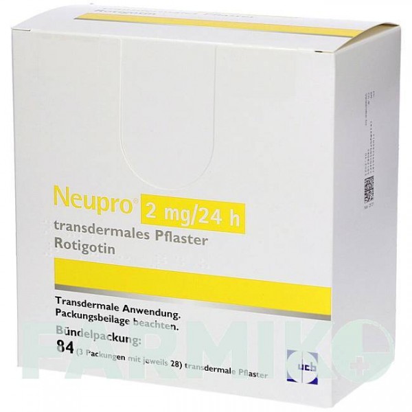 НЬЮПРО (NEUPRO) 2 мг/24 год пластир 84 шт - Ротиготин AXICORP PHARMA
