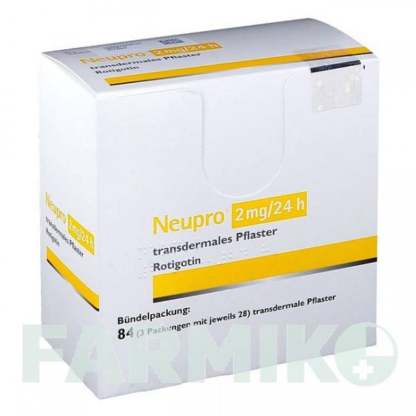 НЬЮПРО (NEUPRO) 2 мг/24 год пластир 84 шт - Ротиготин UCB PHARMA