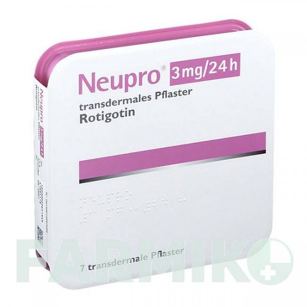 НЬЮПРО (NEUPRO) 3 мг/24 ч пластырь 7 шт - Ротиготин UCB PHARMA