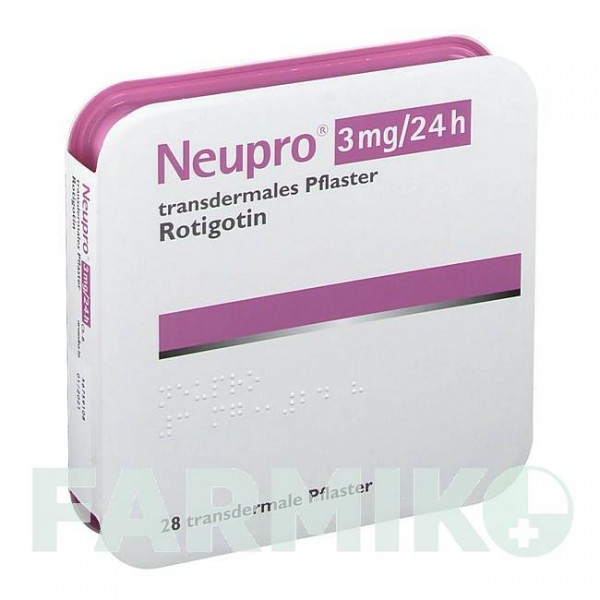 НЬЮПРО (NEUPRO) 3 мг/24 ч пластырь 28 шт - Ротиготин UCB PHARMA