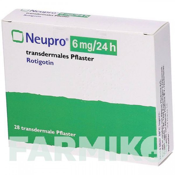 НЬЮПРО (NEUPRO) 6 мг/24 год пластир 28 шт - Ротиготин ABACUS MEDICINE