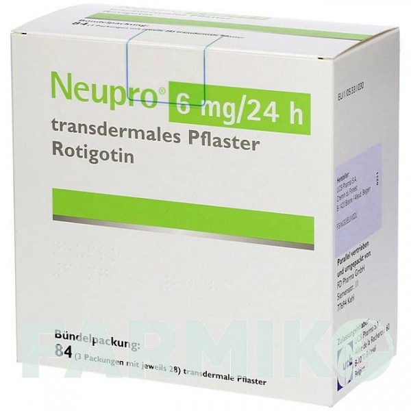 НЬЮПРО (NEUPRO) 6 мг/24 ч пластырь 84 шт - Ротиготин FD PHARMA