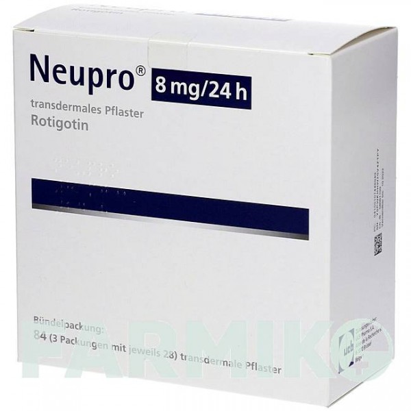 НЬЮПРО (NEUPRO) 8 мг/24 ч пластырь 84 шт - Ротиготин ORIFARM
