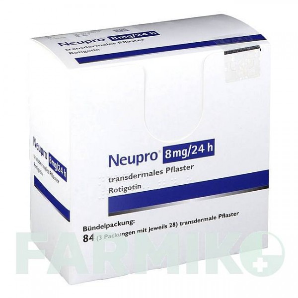 НЬЮПРО (NEUPRO) 8 мг/24 ч пластырь 84 шт - Ротиготин UCB PHARMA
