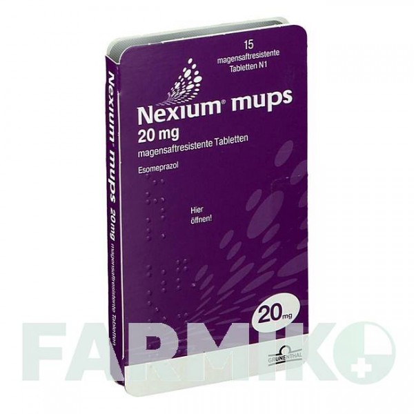 НЕКСИУМ (NEXIUM) 20 мг таблетки 15 шт - Эзомепразол GRUNENTHAL