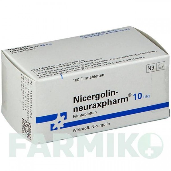 НИЦЕРГОЛИН (NICERGOLIN) 10 мг таблетки 100 шт - Ницерголин NEURAXPHARM