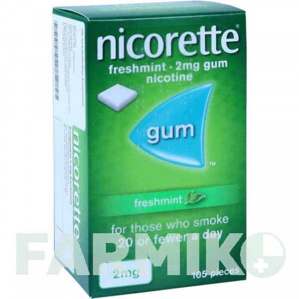 НИКОРЕТТЕ (NICORETTE) 2 мг резинка 105 шт - Никотин EMRA-MED