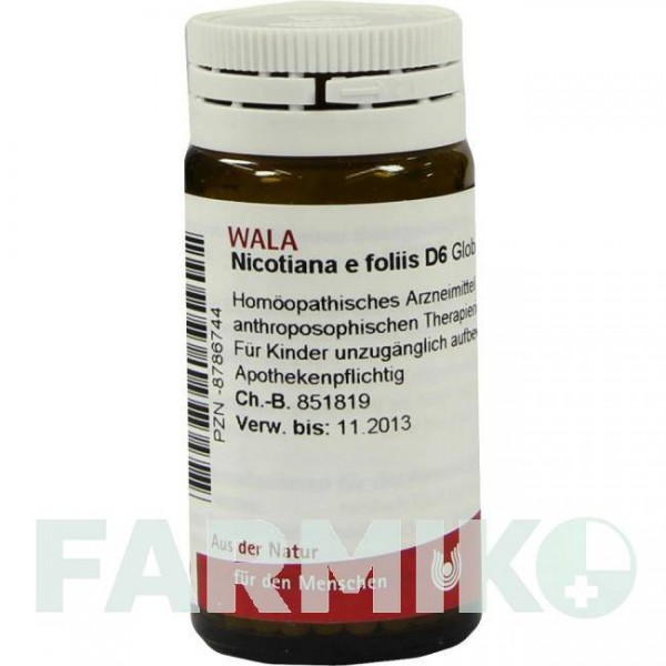 НІКОТИАНА (NICOTIANA) D 6 глобули 20 г - Гомеопатія WALA HEILMITTEL