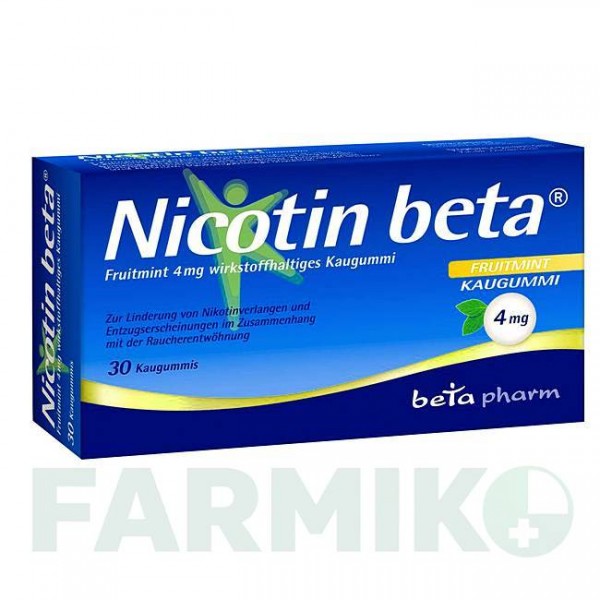 НІКОТИН (NICOTIN) 4 мг гумка 30 шт - Нікотин BETAPHARM