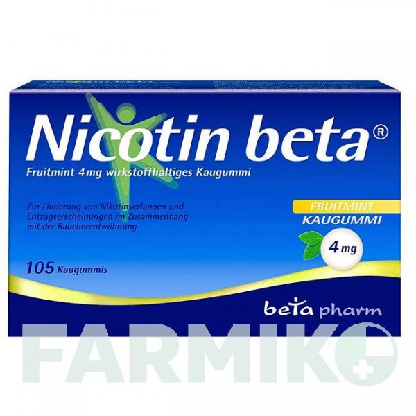 НІКОТИН (NICOTIN) 4 мг гумка 105 шт - Нікотин BETAPHARM