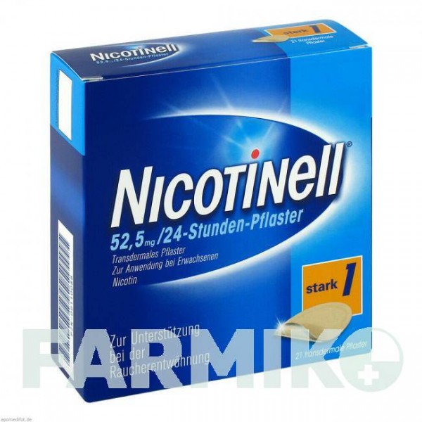 НІКОТИНЕЛЛ (NICOTINELL) 21 мг/24 год 52,5 мг пластир 21 шт - Нікотин GLAXOSMITHKLINE