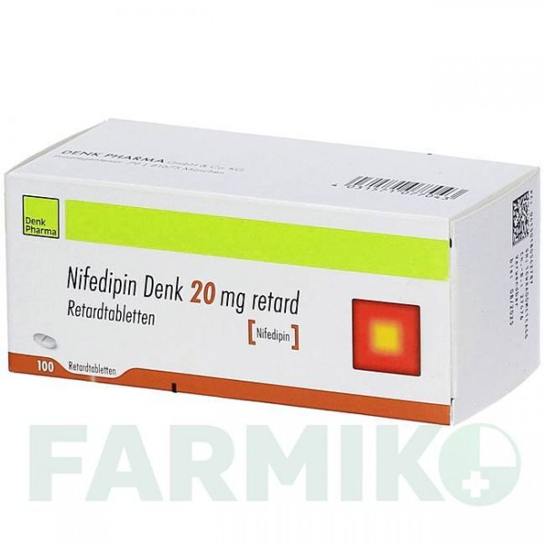 НИФЕДИПИН (NIFEDIPIN) 20 мг таблетки 100 шт - Нифедипин DENK PHARMA