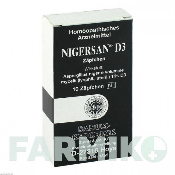 НИГЕРСАН (NIGERSAN) D 3 суппозитории 10 шт - Гомеопатия SANUM-KEHLBECK