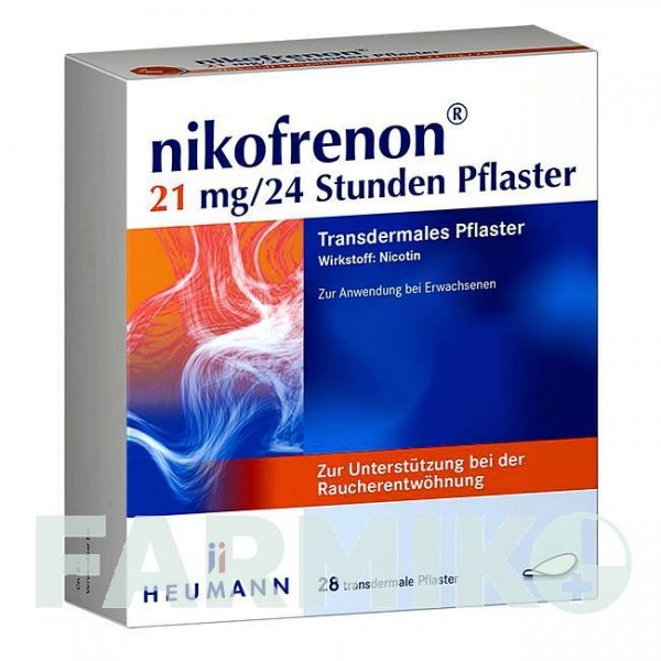 НИКОФРЕНОН (NIKOFRENON) 21 мг/24 ч пластырь 28 шт - Активные вещества HEUMANN PHARMA