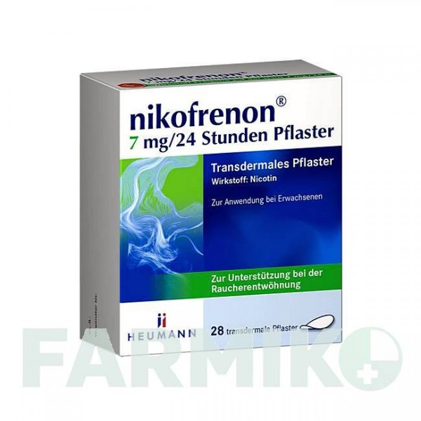 НІКОФРЕНОН (NIKOFRENON) 7 мг/24 год пластир 28 шт - Активні речовини HEUMANN PHARMA