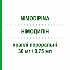 НІМОДИПІН (NIMODIPINA) 30 мг/0,75 мл краплі пероральні 25 мл - Німодипін DOC GENERICI