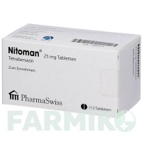 НИТОМАН (NITOMAN) 25 мг таблетки 112 шт - Тетрабеназин ORIFARM