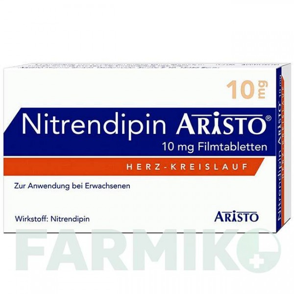 НИТРЕНДИПИН (NITRENDIPIN) 10 мг таблетки 50 шт - Нитрендипин ARISTO PHARMA
