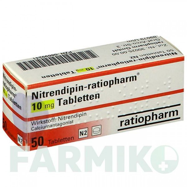 НИТРЕНДИПИН (NITRENDIPIN) 10 мг таблетки 50 шт - Нитрендипин RATIOPHARM