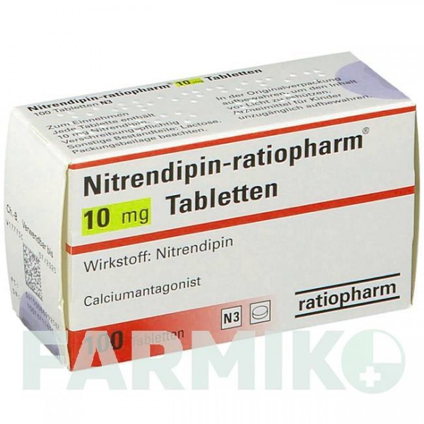 НИТРЕНДИПИН (NITRENDIPIN) 10 мг таблетки 100 шт - Нитрендипин RATIOPHARM