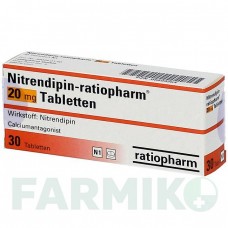НИТРЕНДИПИН (NITRENDIPIN) 20 мг таблетки 30 шт - Нитрендипин RATIOPHARM