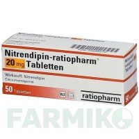 НІТРЕНДИПІН (NITRENDIPIN) 20 мг таблетки 50 шт - Нітрендипін RATIOPHARM