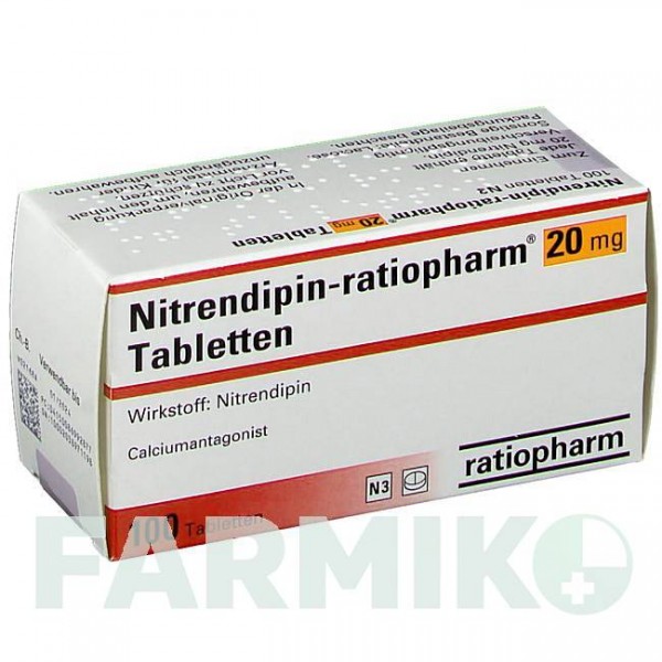 НИТРЕНДИПИН (NITRENDIPIN) 20 мг таблетки 100 шт - Нитрендипин RATIOPHARM