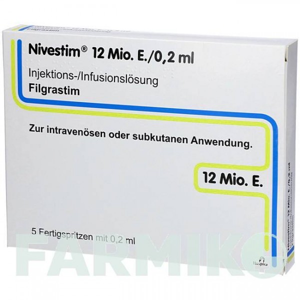 НІВЕСТИМ (NIVESTIM) 12 млн. ОД/0,2 мл розчин 5 шт - Філграстим ABACUS MEDICINE