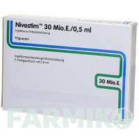 НІВЕСТИМ (NIVESTIM) 30 млн. ОД/0,5 мл розчин 5 шт - Філграстим ACA MULLER-ADAG PHARMA