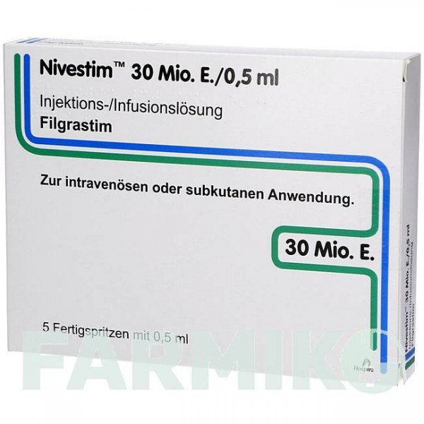НИВЕСТИМ (NIVESTIM) 30 млн. ЕД/0,5 мл раствор 5 шт - Филграстим ORIGINALIS