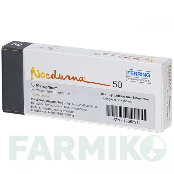 НОКДУРНА (NOCDURNA) 50 мкг таблетки 90 шт - Десмопрессин KOHLPHARMA