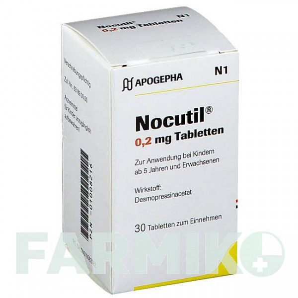 НОКУТИЛ (NOCUTIL) 0,2 мг таблетки 30 шт - Десмопресин APOGEPHA