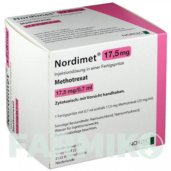 НОРДИМЕТ (NORDIMET) 17,5 мг шприци 1 шт - Метотрексат NORDIC PHARMA