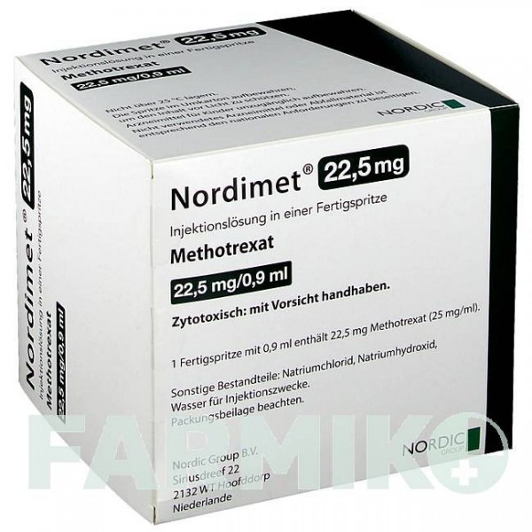 НОРДИМЕТ (NORDIMET) 22,5 мг шприци 4 шт - Метотрексат NORDIC PHARMA