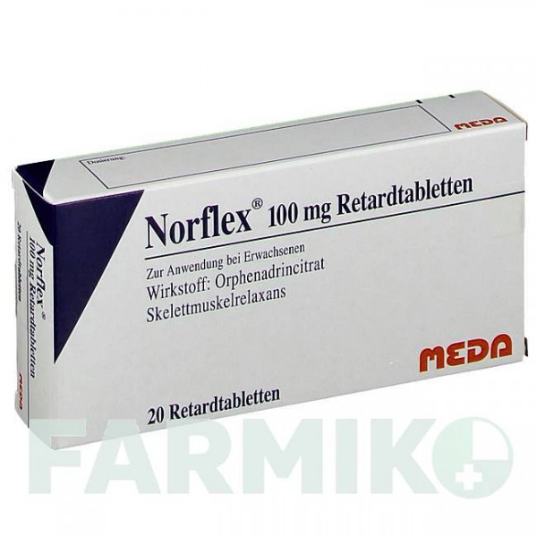 НОРФЛЕКС (NORFLEX) таблетки 20 шт - Орфенадрин MEDA PHARMA