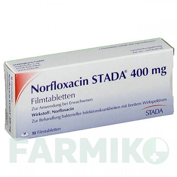НОРФЛОКСАЦИН (NORFLOXACIN) 400 мг таблетки 10 шт - Норфлоксацин STADAPHARM