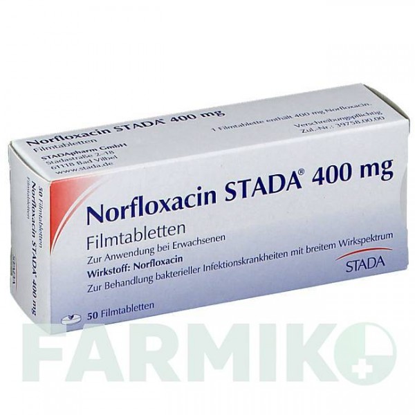 НОРФЛОКСАЦИН (NORFLOXACIN) 400 мг таблетки 50 шт - Норфлоксацин STADAPHARM