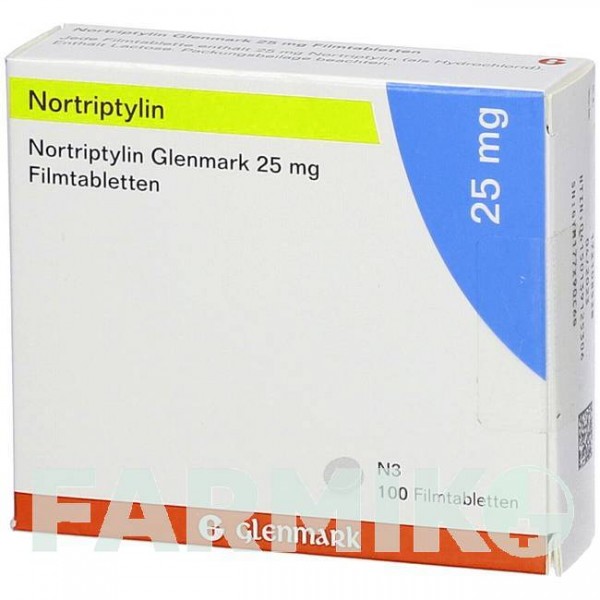 НОРТРИПТИЛИН (NORTRIPTYLIN) 25 мг таблетки 100 шт - Нортриптилин GLENMARK