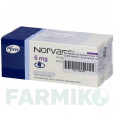 НОРВАСК (NORVASC) 5 мг таблетки 100 шт - Амлодипін ACA MULLER-ADAG PHARMA