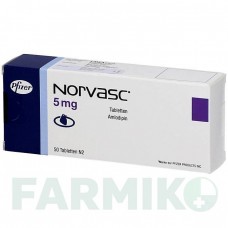 НОРВАСК (NORVASC) 5 мг таблетки 50 шт - Амлодипін EMRA-MED