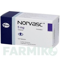 НОРВАСК (NORVASC) 5 мг таблетки 100 шт - Амлодипин ORIFARM
