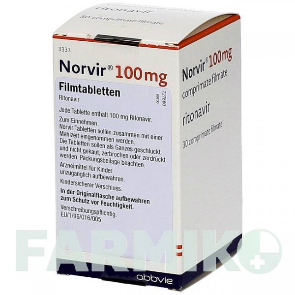 НОРВИР (NORVIR) 100 мг таблетки 30 шт - Ритонавир EMRA-MED