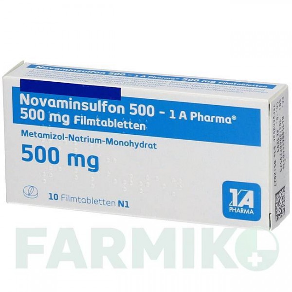 НОВАМІНСУЛЬФОН (NOVAMINSULFON) 500 таблетки 10 шт - Метамізол натрію 1 A PHARMA