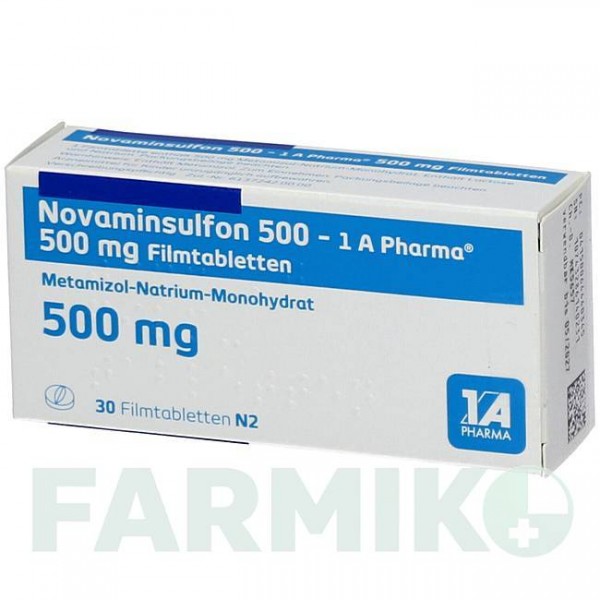 НОВАМІНСУЛЬФОН (NOVAMINSULFON) 500 таблетки 30 шт - Метамізол натрію 1 A PHARMA